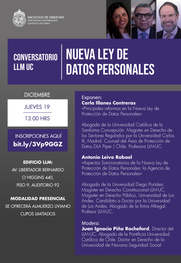 Conversatorio LLM Nueva Ley de Datos Personales Afiche