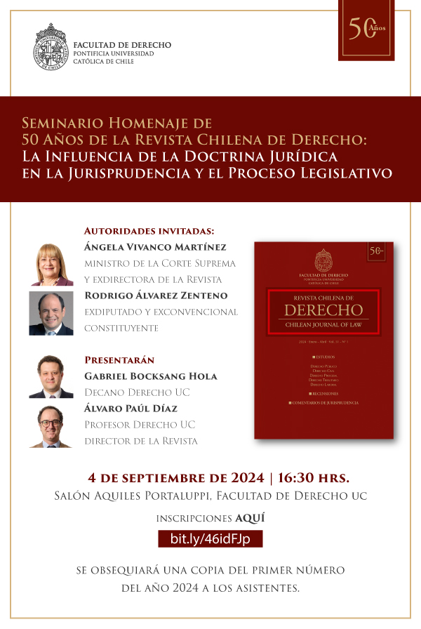 Homenaje 50 años de la Revista Chilena de Derecho Afiche