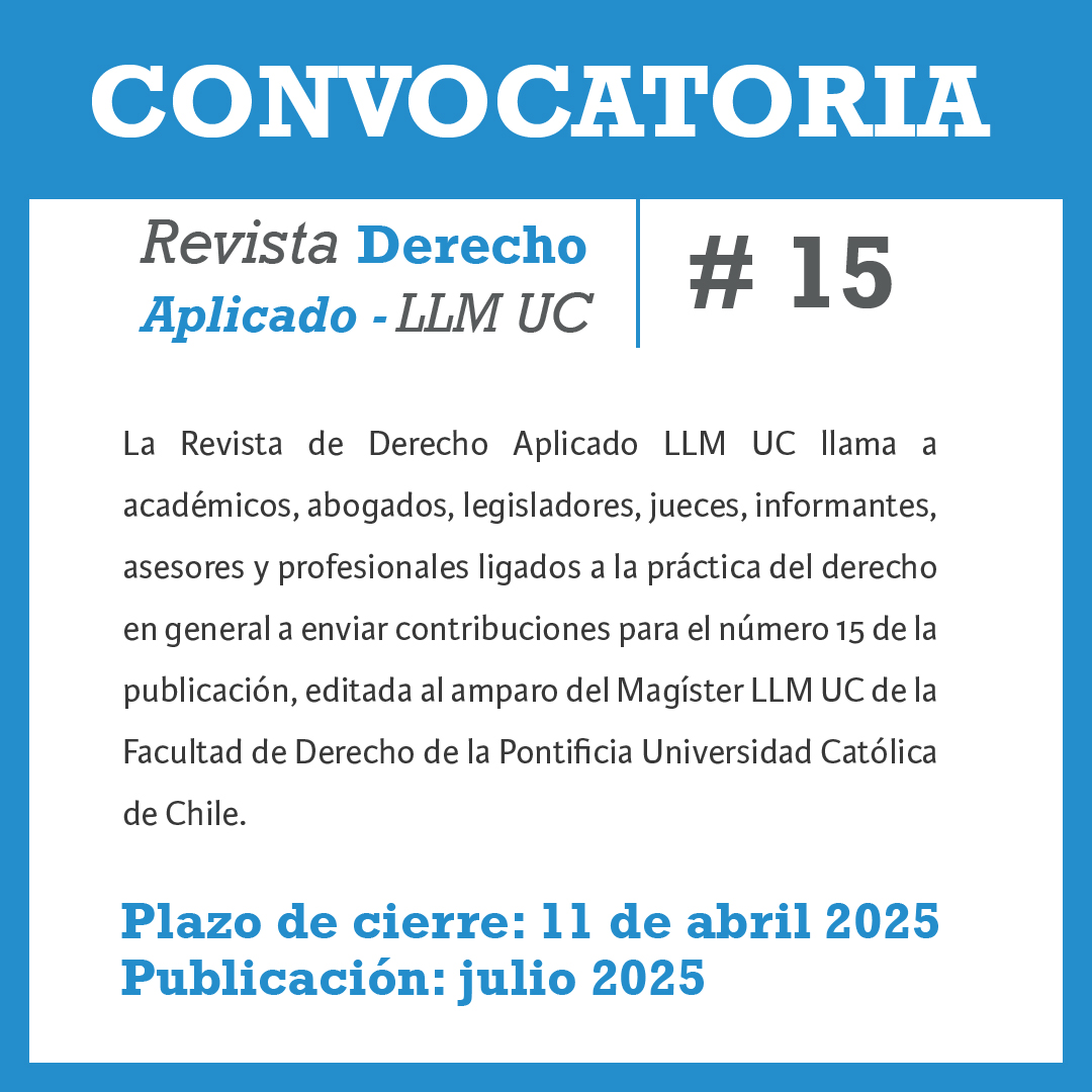 Revista Derecho aplicado convocatoria 15