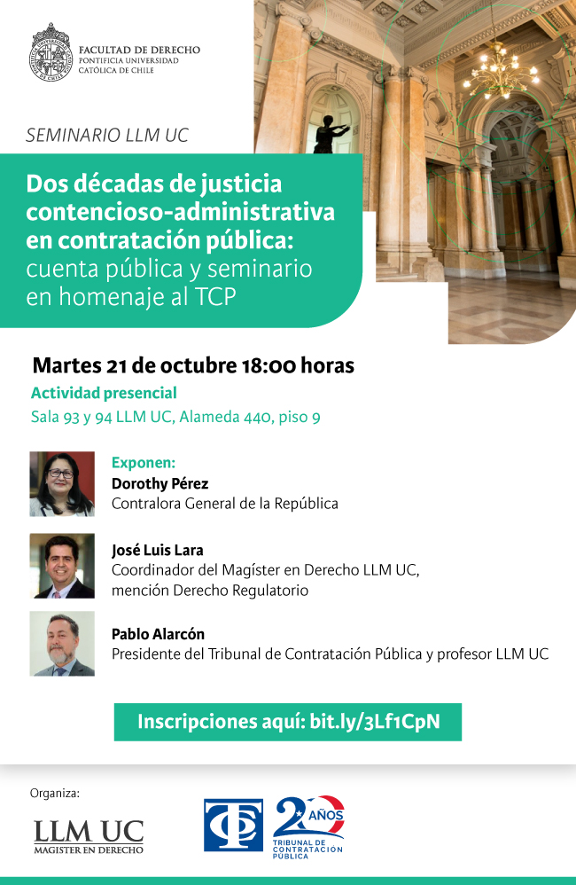Seminario de los 20 años del Tribunal de Contratación Pública Afiche