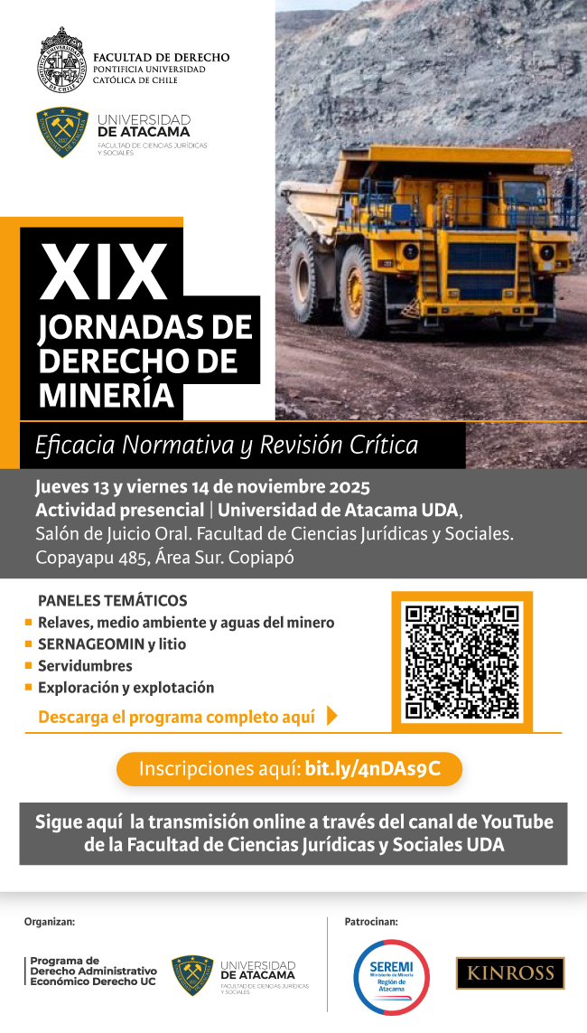 XIX Jornadas Derecho de Minería Afiche