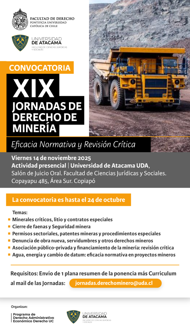 XVIII Jornadas Derecho de Minería Afiche