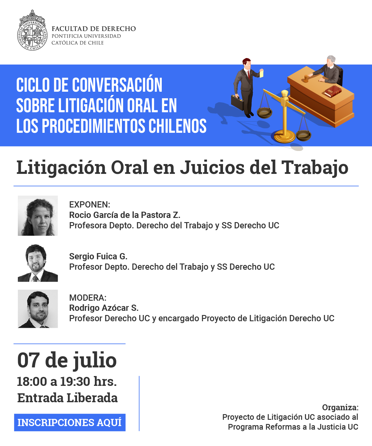 Ciclo de Conversación sobre Litigación Oral Afiche